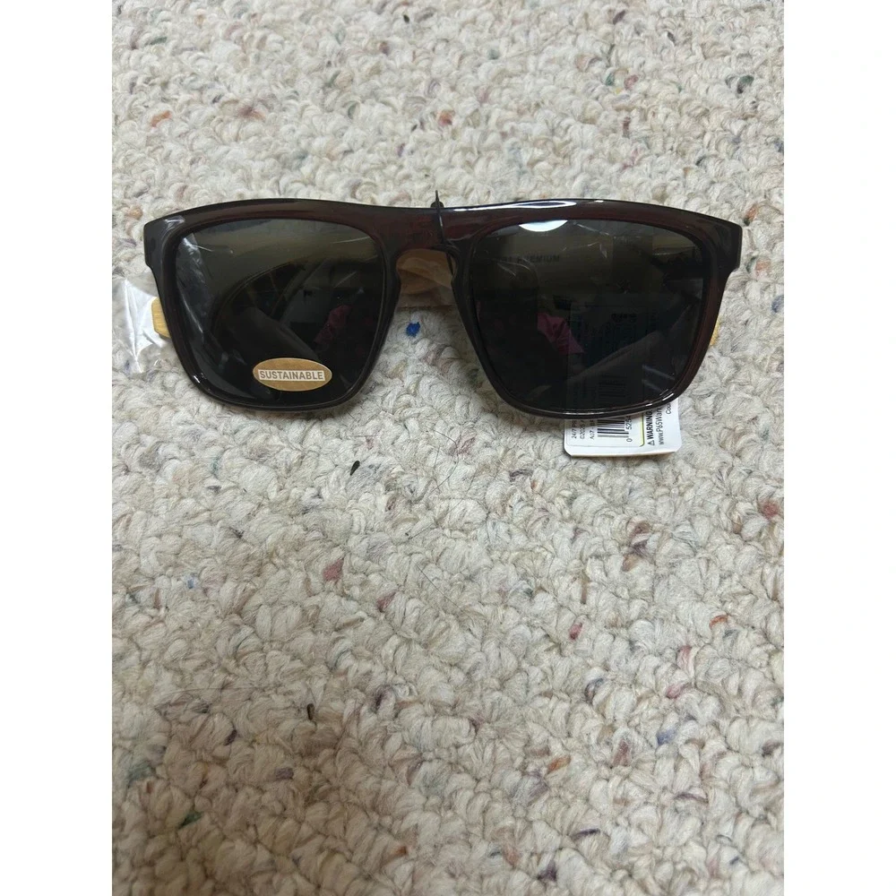 24/7 Premium PR1 Sunglasses Brown Smoke Polarized Bamboo Recycled Plastic